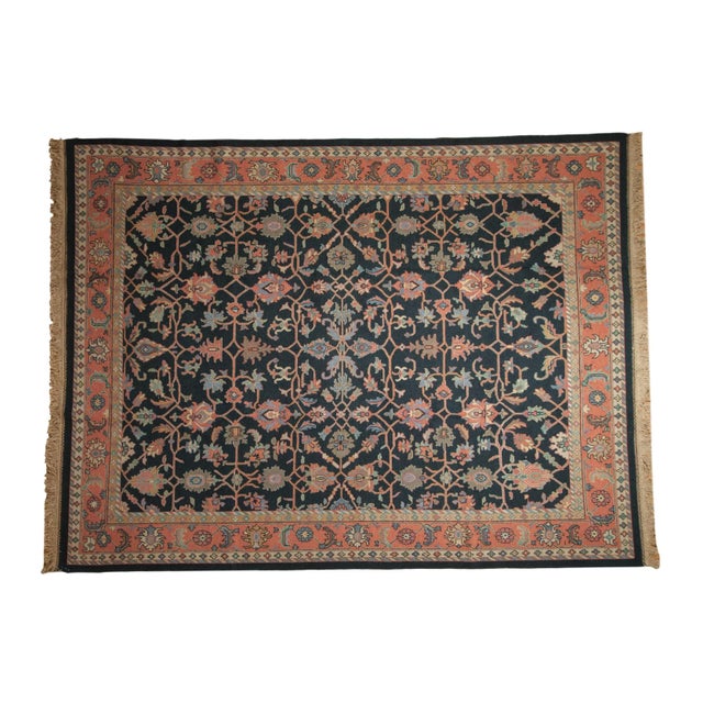 Vintage Serapi Indian Soumac Design Rug - 9' X 11'9" For Sale - Image 13 of 13