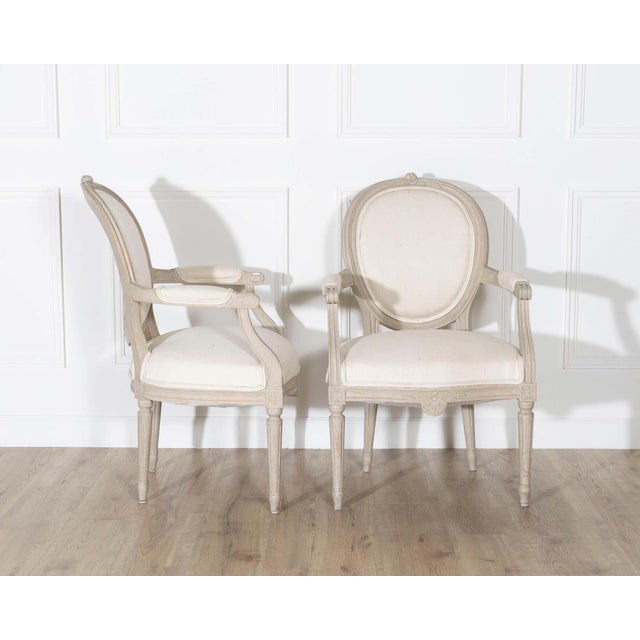 Pair of Early 20th Century Swedish Gustavian Style Oval Back Armchairs For Sale - Image 9 of 14