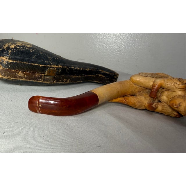 Antique 19th Century Carved Meerschaum Victorian Lady Figural Nyc Smoking Pipe For Sale - Image 10 of 17