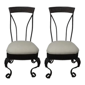 1950s Pair of Italian Wrought Iron Garden Chairs