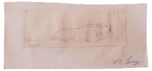 Wilhelm Lorenz, Study of Lion, Drawing, 1932