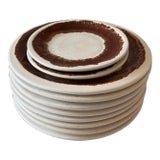 Set of 10 Vintage Pfaltzgraff Drip Glaze Plates For Sale