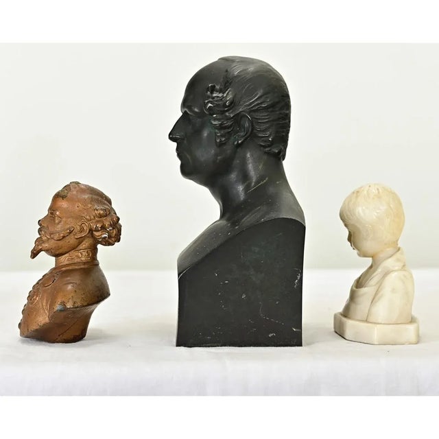 French and Austrian 19th Century Set of Three Small Busts For Sale In Baton Rouge - Image 6 of 9