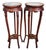 Pair Vintage Chinese Bamboo Carved Hardwood & Marble Top Plant Stand Pedestals For Sale - Image 11 of 18