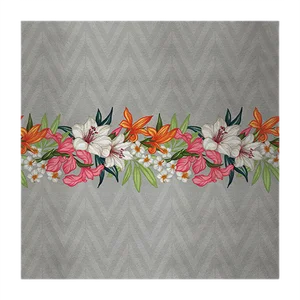 Flowers and Chevron Fabric Wallcovering by Chiara Mennini for Midsummer-Milano