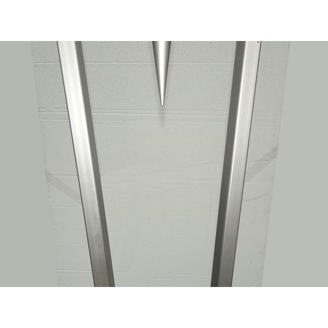 72" Tall Vintage Postmodern Silver Torchiere Floor Lamp For Sale - Image 11 of 13
