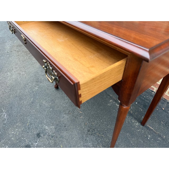Late 20th Century Pennsylvania House Queen Anne Style Solid Cherry Console Table For Sale - Image 9 of 15