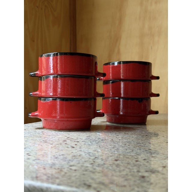 Vintage West German Pottery Soup Crocks, 1960, Set of 6 For Sale - Image 9 of 15