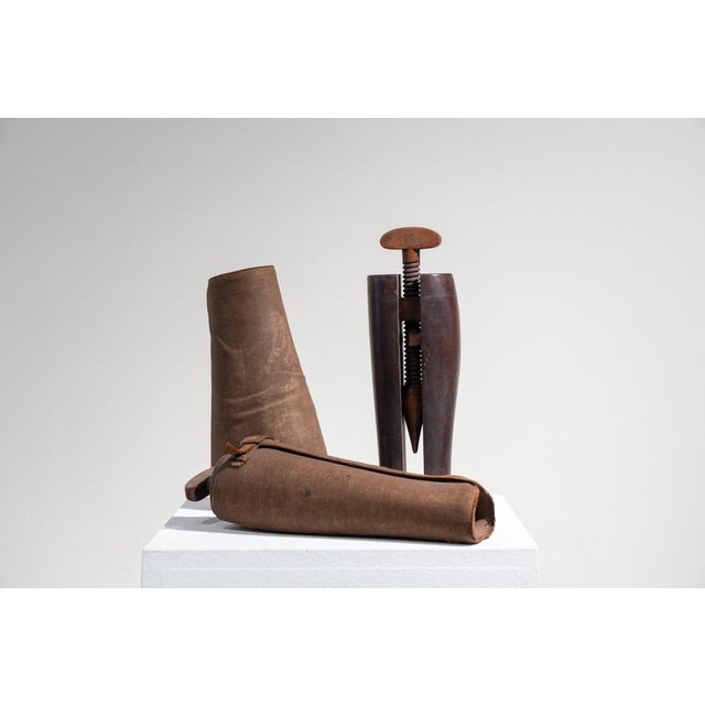 Antique Boot Trees with Their Covers from The Legging Tree Co., Cambridge, Uk, 1900, Set of 2 For Sale - Image 6 of 7