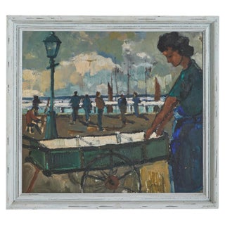 Vintage Oil on Canvas Landscape Painting For Sale