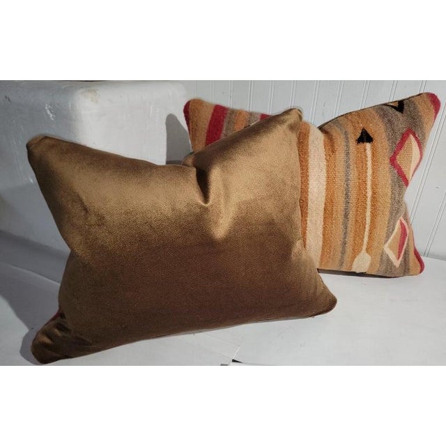 Early 20th Century Pair of Hand Woven Soft Wool Pillows- a Pair For Sale - Image 5 of 5