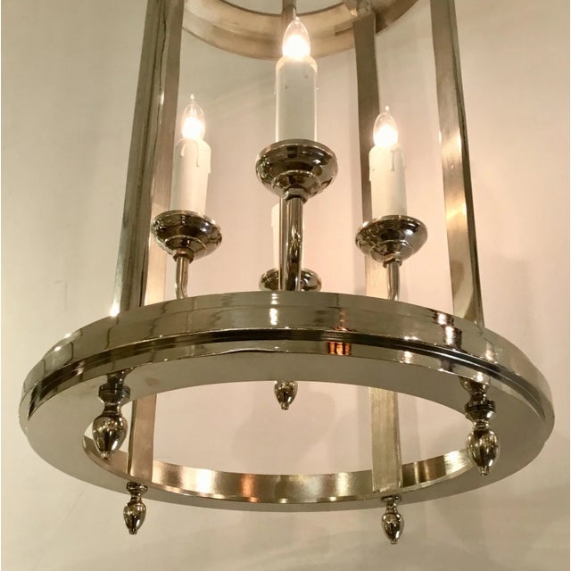 Contemporary Four Light Stainless Steel Pendant Lantern For Sale - Image 3 of 5