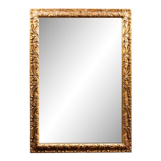 1960s Carved Gilded Beveled Mirror For Sale