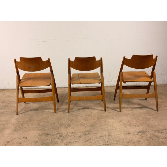 Mid-Century Modern SE18 Folding Chairs by Egon Eiermann for Wilde & Spieth, Set of 3 For Sale - Image 3 of 9
