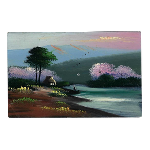 1920s Japanese Lakeside Painting