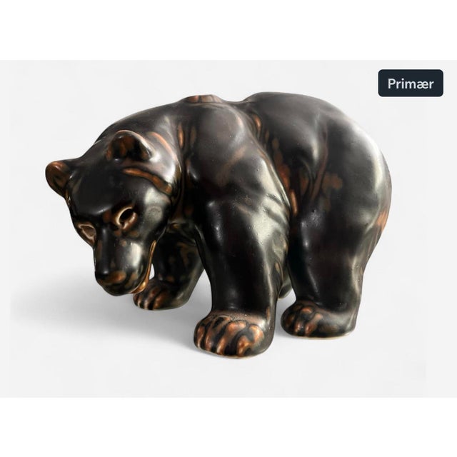 Large Flambé Glazed Stoneware Bear Figurine by Knud Kyhn for Royal Copenhagen, 1950s For Sale - Image 17 of 17