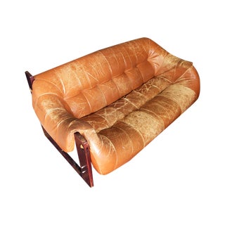 Percival Lafer Two-Seat Leather Sofa For Sale