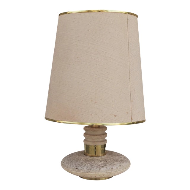 Marble, Brass and Plastic Table Lamp, 1960s For Sale
