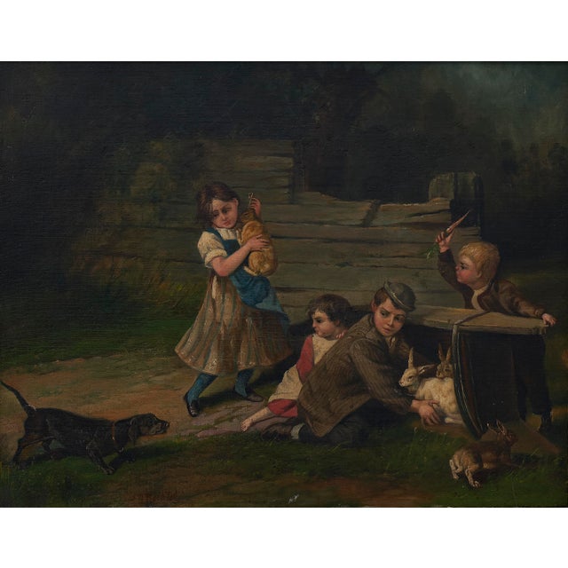 David B Bechtel (1895 - 1960) 19th Century Painting With Scenes of Children For Sale In San Francisco - Image 6 of 10