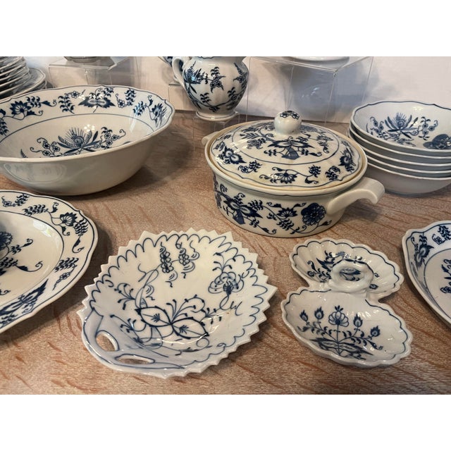 Blue Danube Vintage Blue Danube Onion Dinnerware Set- 53 Pieces For Sale - Image 4 of 12