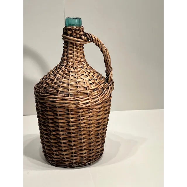 Kenneth Ludwig Chicago French Vintage Wicker Demi John Jug #107 For Sale - Image 4 of 6