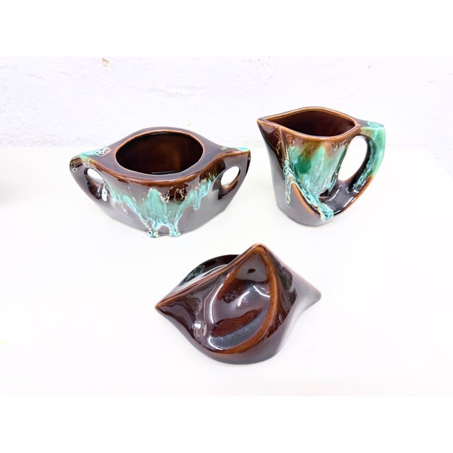 Studio Ceramic Tea Service from Vallauris, France, 1950s, Set of 7 For Sale - Image 4 of 17