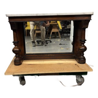 Vinatge Console Table With Marble Top For Sale
