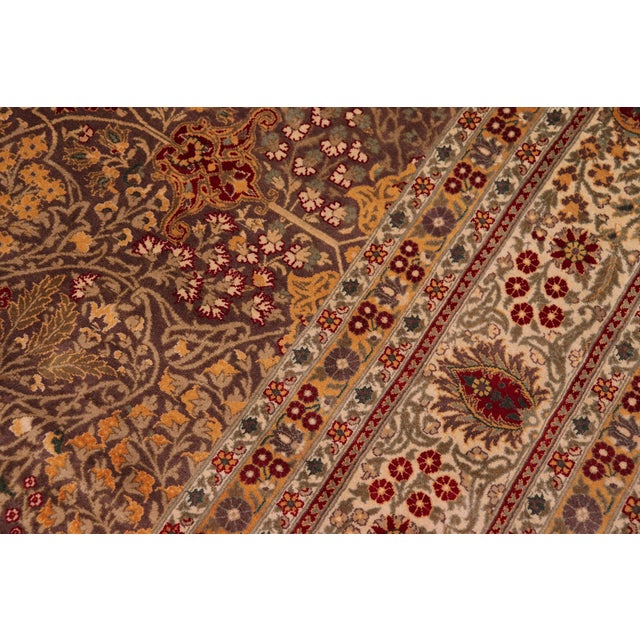 1990s Beautiful 1990's Pak-Persian Brown/Ivory Wool Rug - 9'1'' X 12'0'' For Sale - Image 5 of 9
