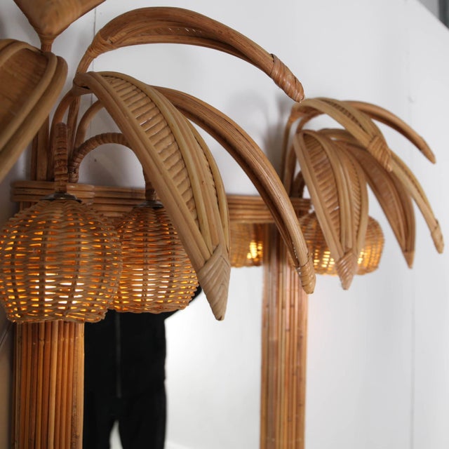 Illuminated Rattan Mirror For Sale - Image 6 of 18