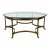 1960s Neoclassical Brass and Glass Hoof Foot Coffee Table in the Style of La Barge For Sale