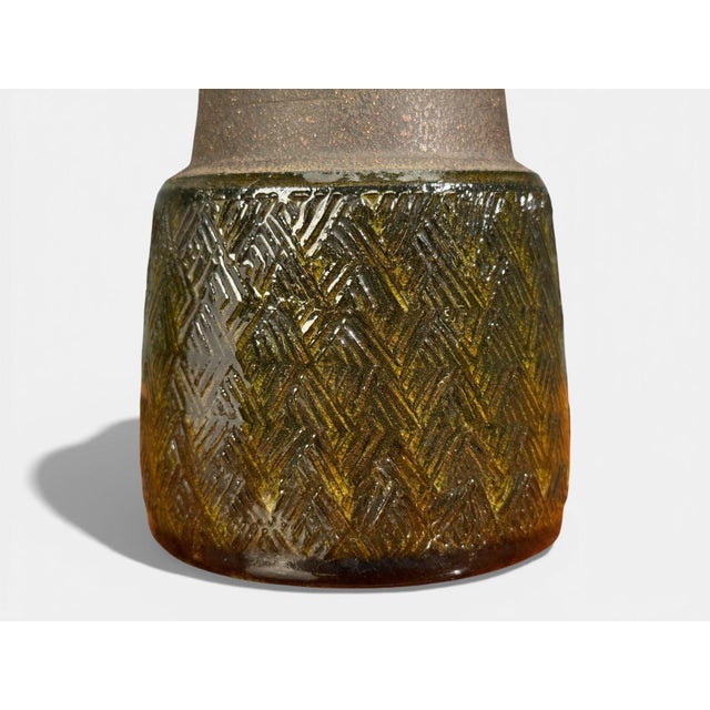 Nils Kähler, Table Lamp, Green Ceramic, Textile, Denmark, 1960s For Sale In New York - Image 6 of 7