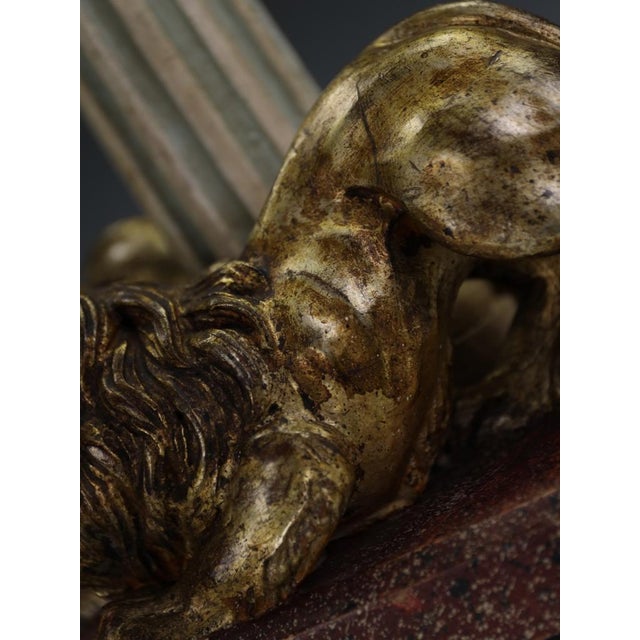 Neoclassical Grand Tour Lion and Fluted Column Table Lamp in Gilt Wood, 1880 For Sale - Image 13 of 18