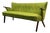 Vintage Danish Wingback Sofa With Teak Arms in the Manner of Kurt Olsen, Reupholstery Included For Sale