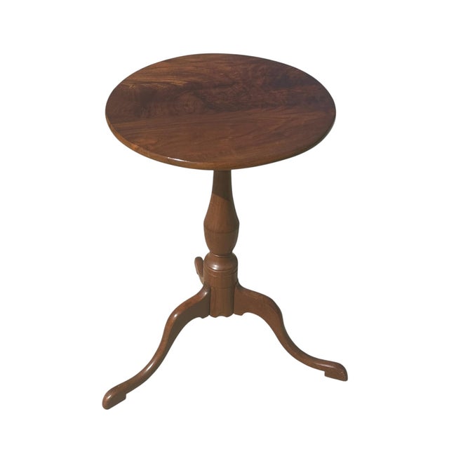 Traditional Federal Style Mahogany Tilting Wine Table With Snake Leg Base Perfect Size For Sale - Image 3 of 12