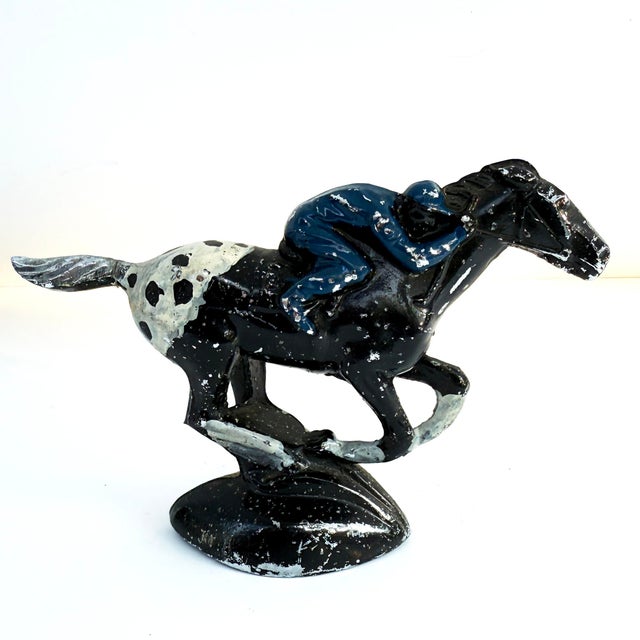 1920s Chrome Jockey Car Ornament Painted Over as Folk Art For Sale In Buffalo - Image 6 of 8