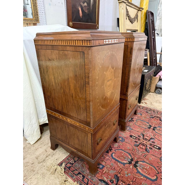 Art Deco Antique 1920s Art Deco Pedestal Cabinets, A Pair For Sale - Image 3 of 12