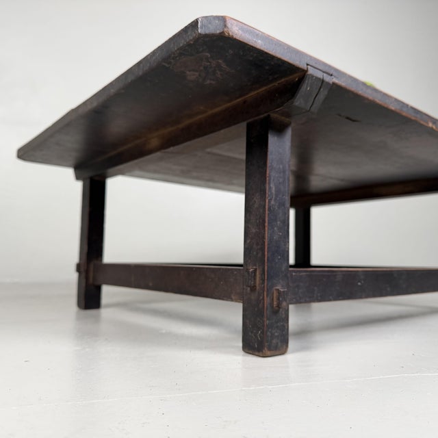 Wood Low Japanese Minimalist Mingei Table, 1900s For Sale - Image 7 of 10