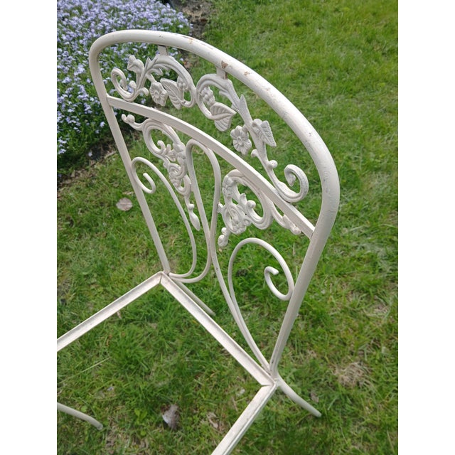 Vintage Wrought Iron 5 Piece Patio Set For Sale - Image 9 of 9
