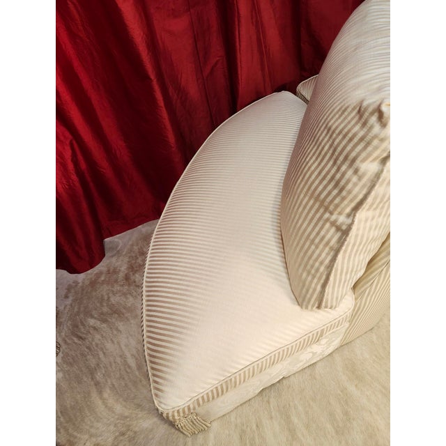 Avail Thru 1/16/2026 Councill Bespoke Luxury Semicircle White Striped Sofa - Rare Item For Sale - Image 17 of 17