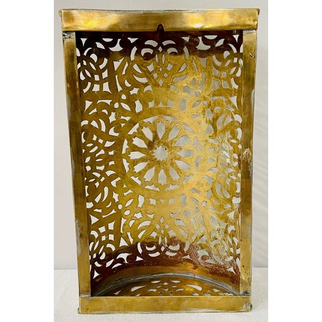 Vintage Moroccan Brass Wall Sconce For Sale - Image 11 of 13
