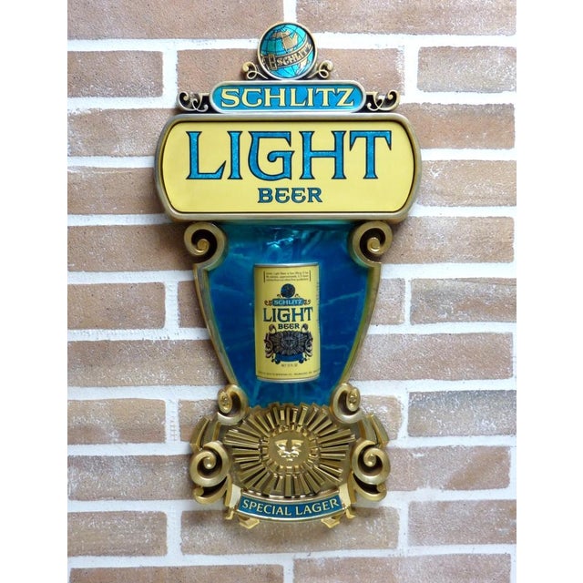 Mid-Century Modern Schlitz Light Beer Sign, USA, 1990 For Sale - Image 3 of 3