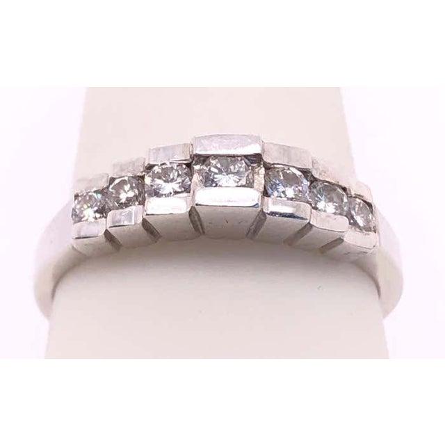 2010s 14 Karat White Gold Diamond Half Anniversary Bridal Wedding Ring For Sale - Image 5 of 9