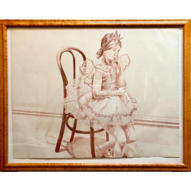 Printmaking Materials Philip Pearlstein, Girl in Ballerina Dress (Thonet Chair) Color Lithograph, American Modernist, c.1970 For Sale - Image 7 of 8