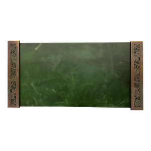 Tiffany Studios New York Grapevine Bronze Blotter Ends With Leather Desk Blotter