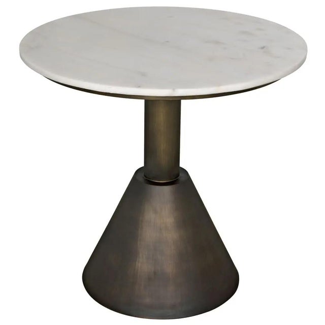 Mid-Century Modern Joseph Side Table, Aged Brass For Sale - Image 3 of 5