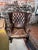 Animal Skin Antique English Leather Chesterfield Wingback Chair For Sale - Image 7 of 12
