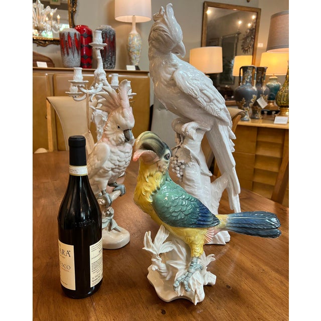 Vintage Royal Dux Porcelain Figurine of a Cockatoo Perched on a Branch For Sale - Image 10 of 11