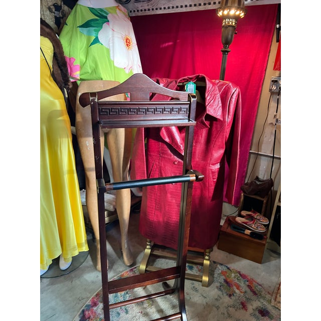 Up for consideration is a beautiful vintage Greek key wooden valet. This would look lovely in your home and it is the...