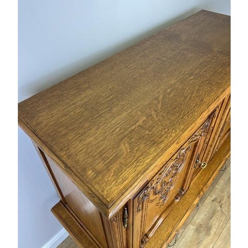 Vintage French Louis XVI Style Oak Carved Sideboard For Sale - Image 10 of 13