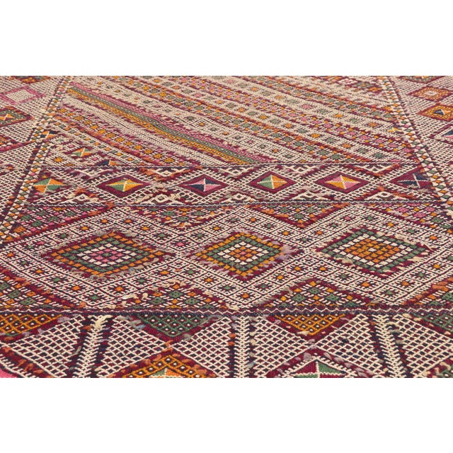 Late 20th Century Vintage Zemmour Moroccan Kilim Rug, 03'06 X 18'04 For Sale - Image 5 of 10